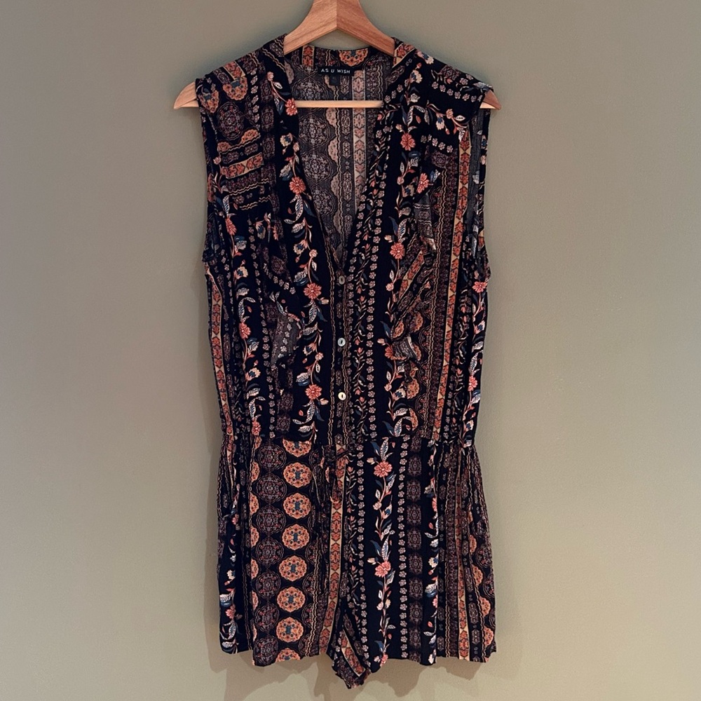 As U Wish Multicolor Patterned Romper